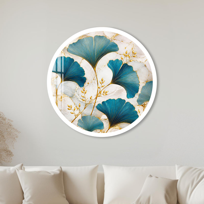 Golden Ginkgo Elegance with white frame