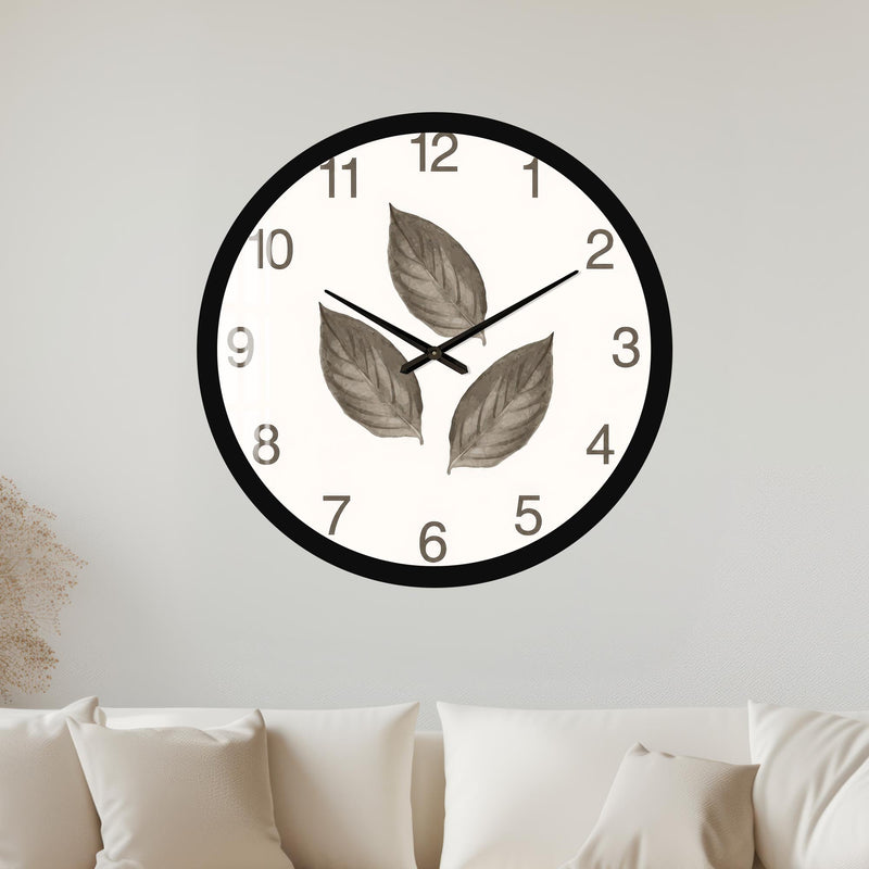 Neutral Botanical Leaves with black frame