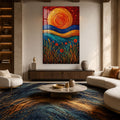 Artronauts Glass Print Spiral Sun Meadow Glass Wall Art