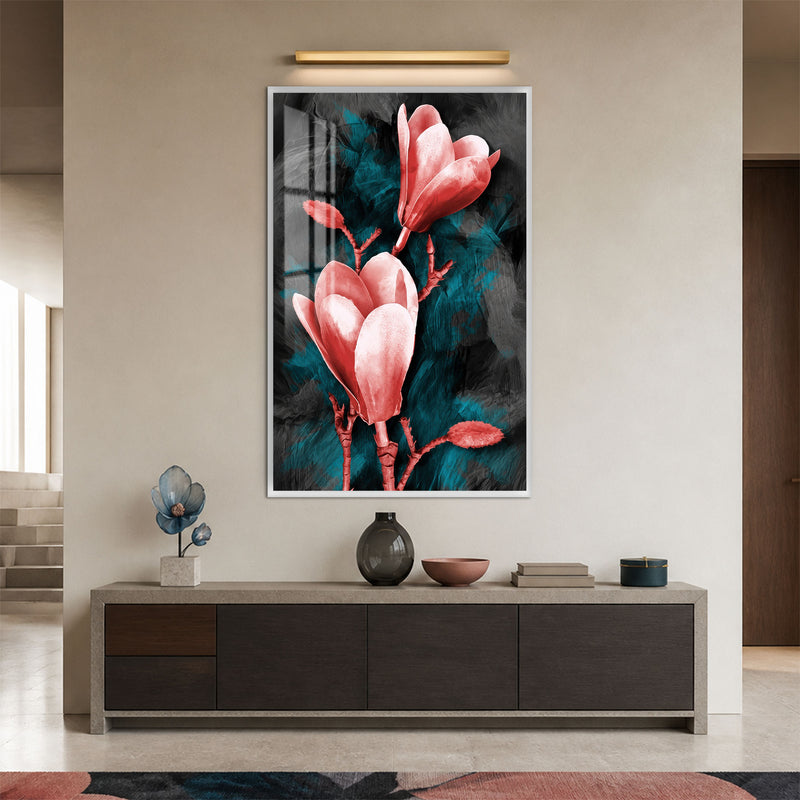 Midnight Magnolias with white frame