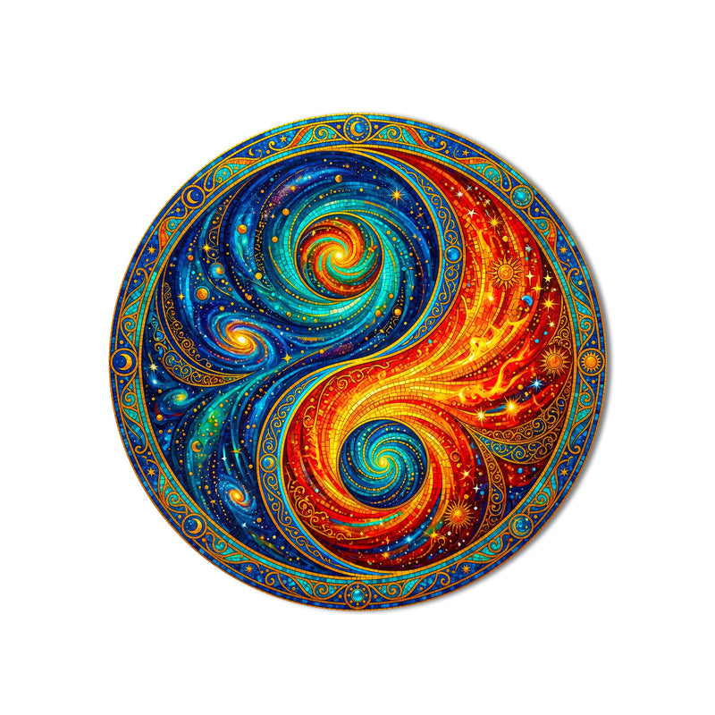 Cosmic Yin Yang product shot on white background