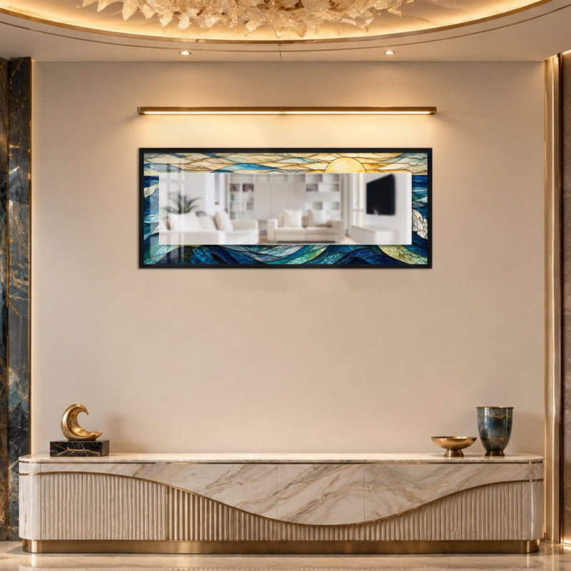 Golden Ocean Sunrise with gold frame