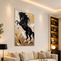 Rearing Black Stallion angled lifestyle view