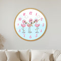 Playful Pink Flamingos with gold frame