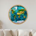 Gilded Earth Map with gold frame
