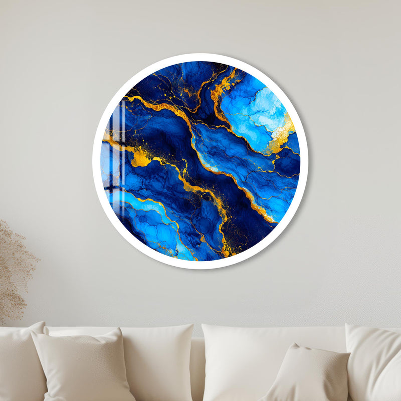 Azure Gold Veins with white frame
