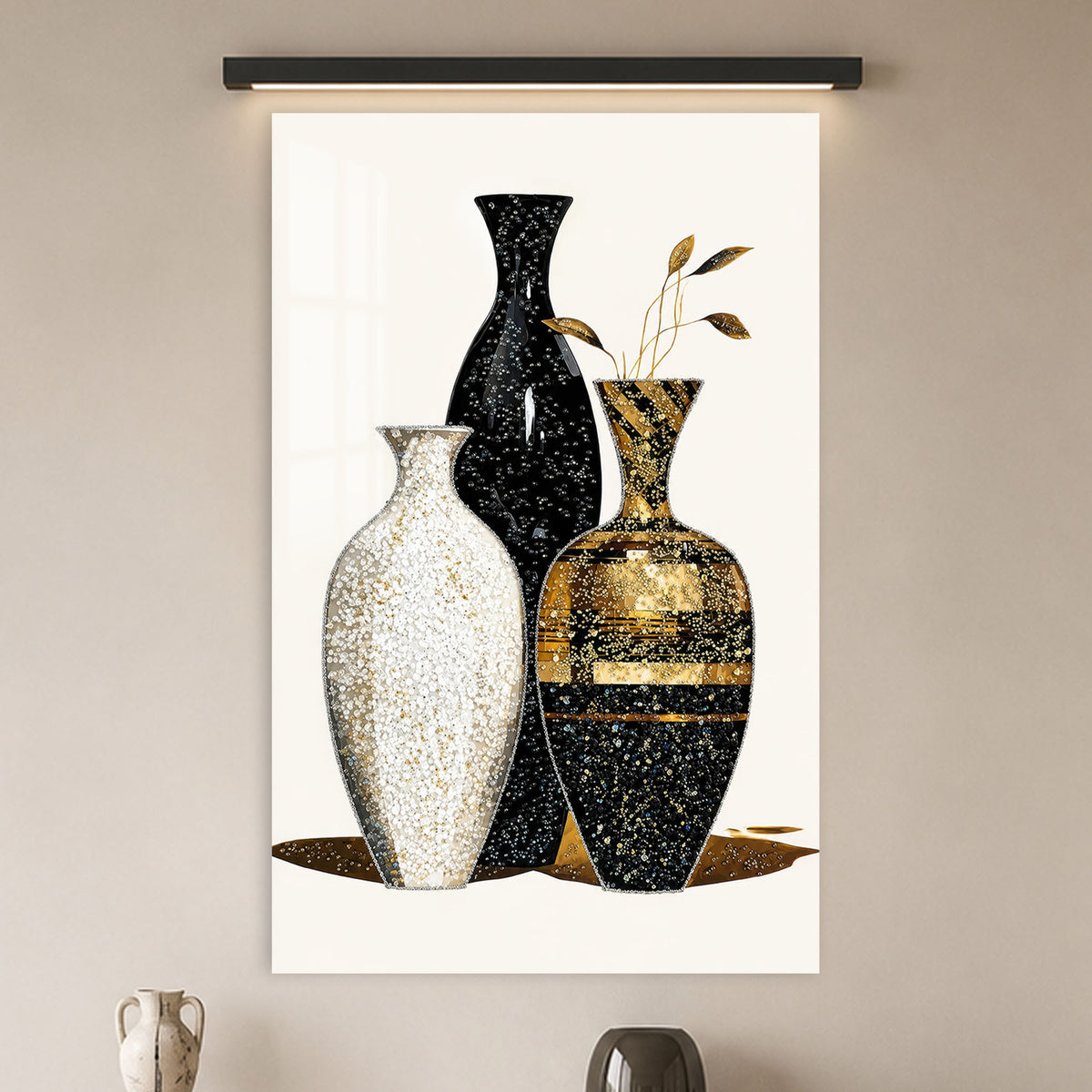 Gilded Vessels in a modern room