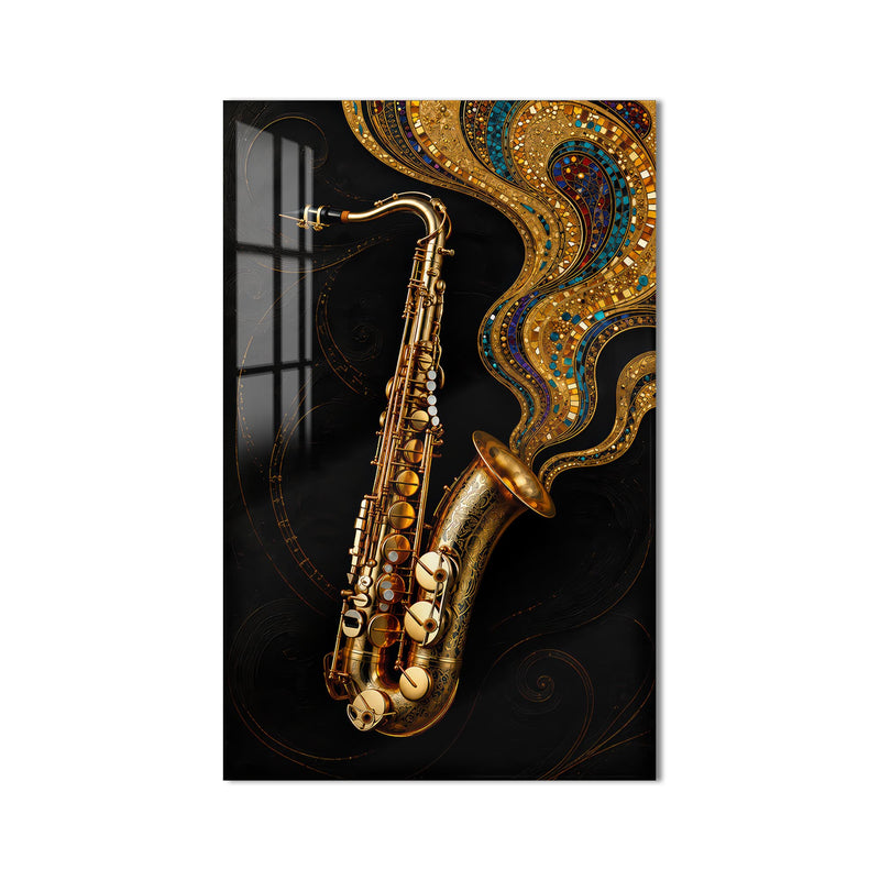 Golden Jazz Saxophone product shot on white background