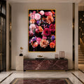 Artronauts Glass Print 12x18 cm | 4.7"x7.1" / Gold Midnight Dahlia Garden Glass Wall Art