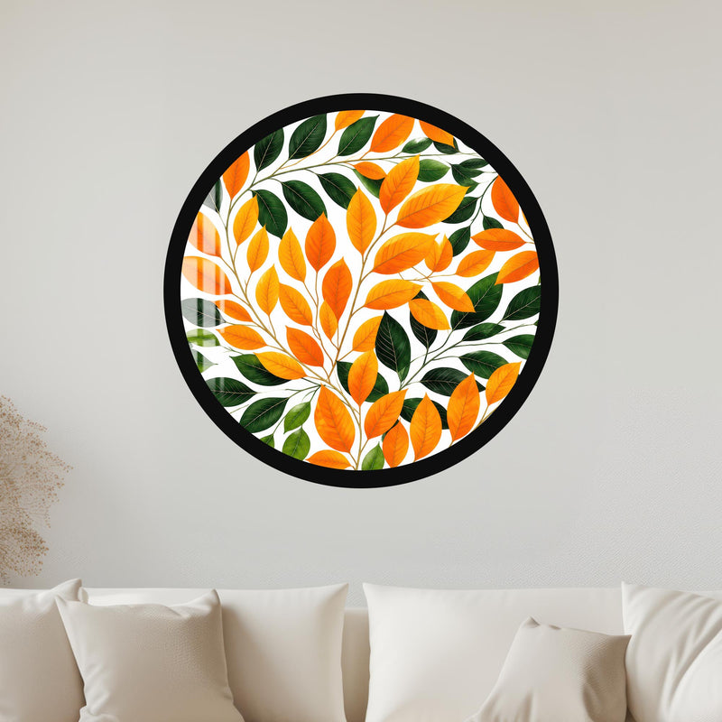Autumn Leaf Canopy with black frame
