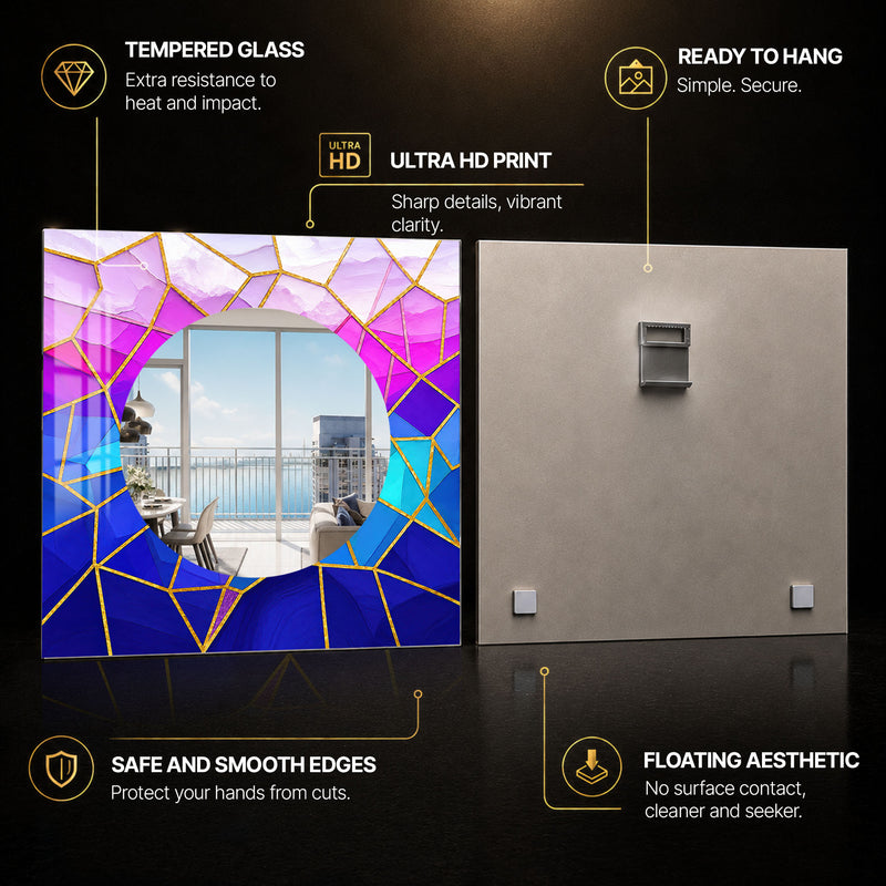 Jeweled Prism — tempered glass, ultra HD print, ready to hang