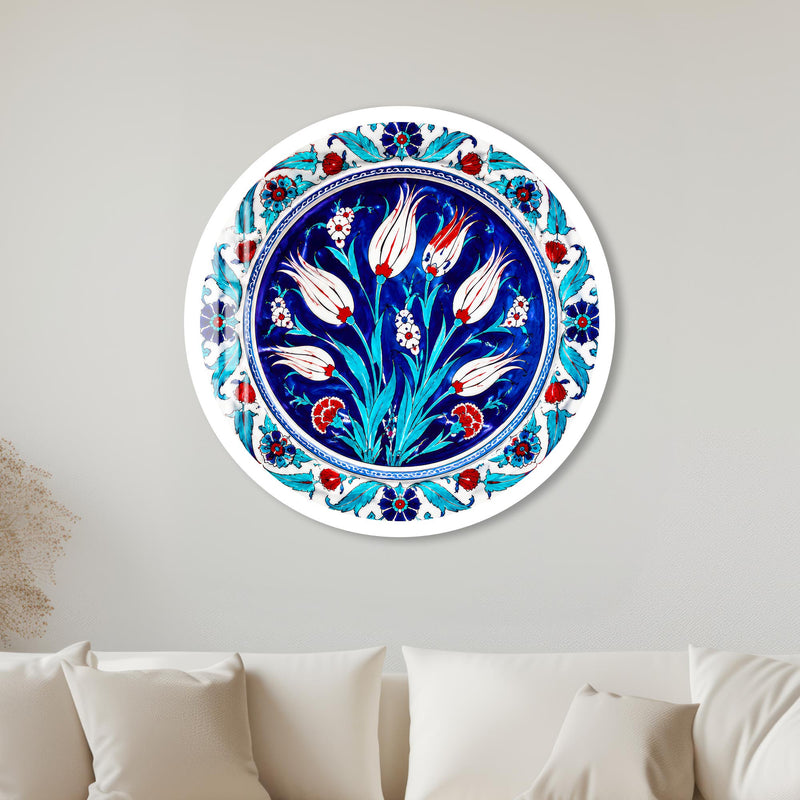Ottoman Tulip Garden with white frame