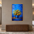 Sunflowers In Blue with gold frame
