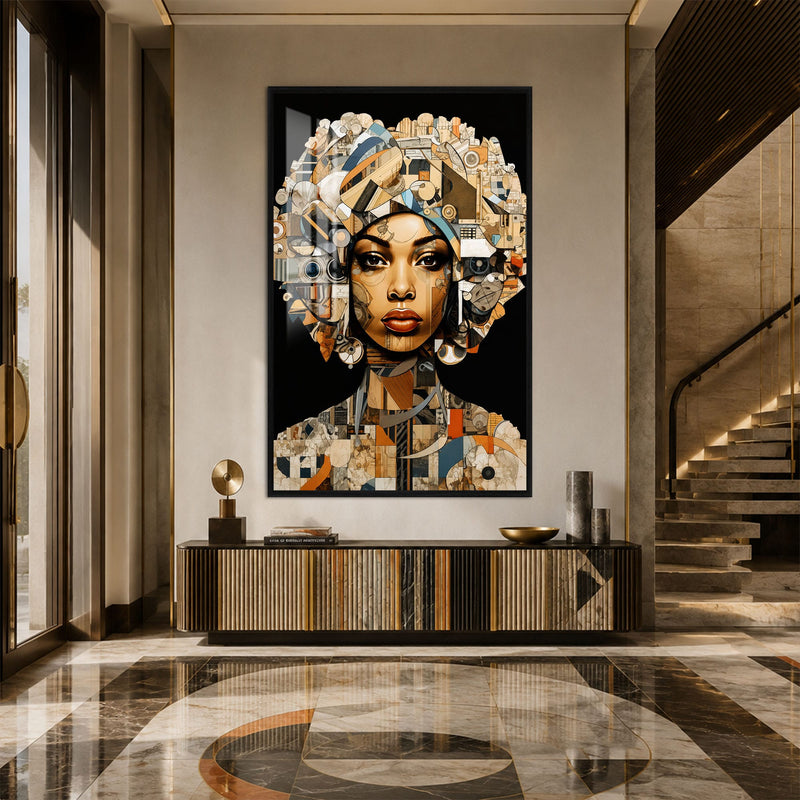 Artronauts Glass Print 12x18 cm | 4.7"x7.1" / Black Mechanical Muse Glass Wall Art