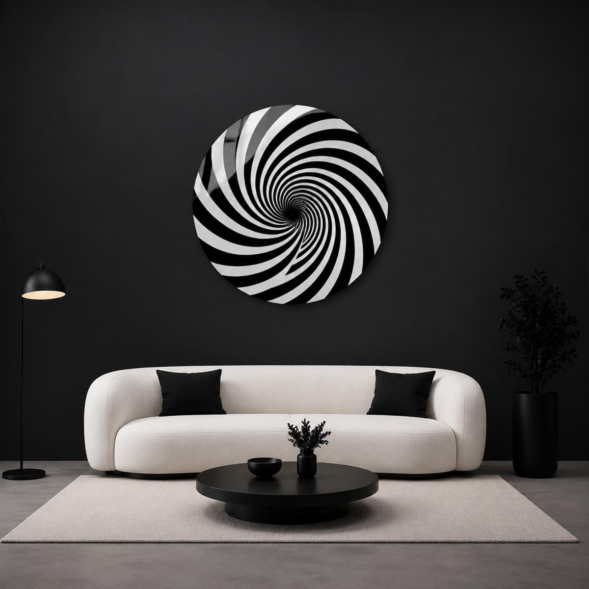 Monochrome Spiral Illusion lifestyle view