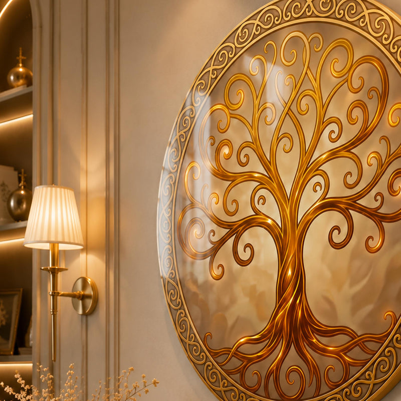 Golden Swirl Celtic Tree lifestyle view