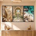 Golden Coastal Escape with black frame