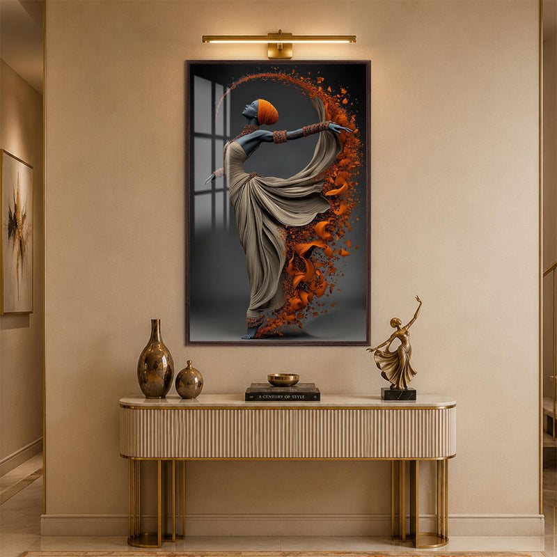 Ember Dance with walnut frame