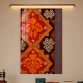 Artronauts Glass Print Turquoise Kilim Pattern Glass Wall Art