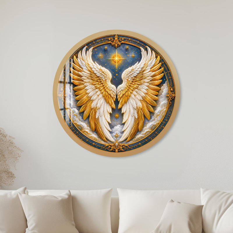 Celestial Angel Wings with gold frame