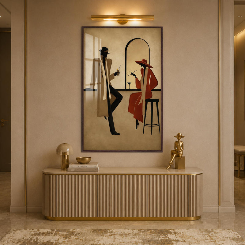 Midnight Rendezvous with walnut frame