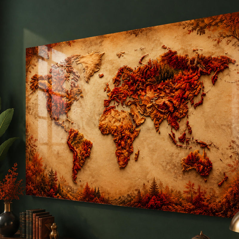 Autumn World Map lifestyle view