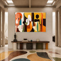 Sunlit Abstract Figures with silver frame