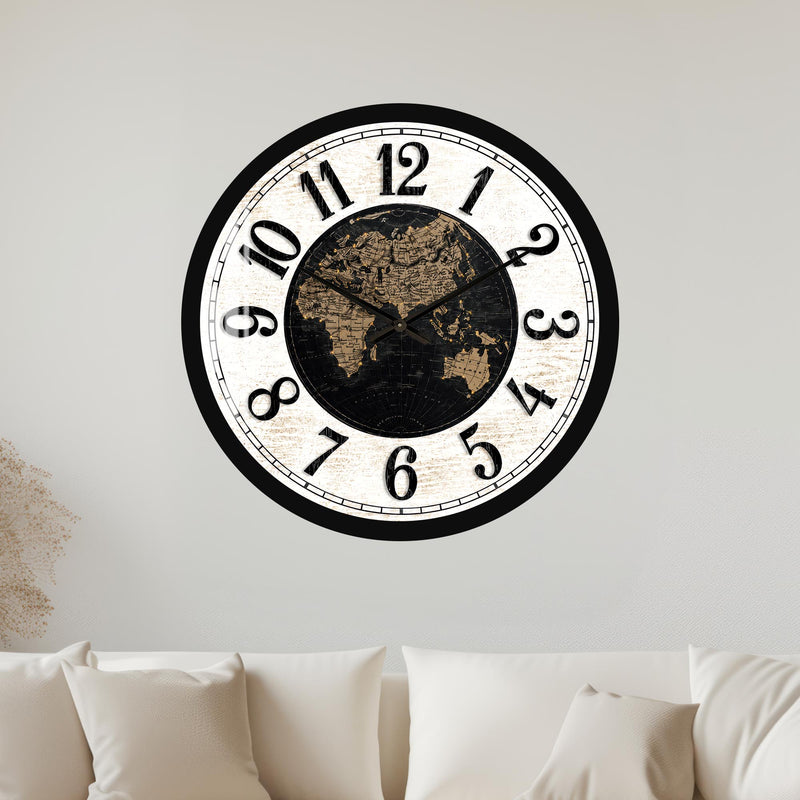 Vintage World Map with black frame