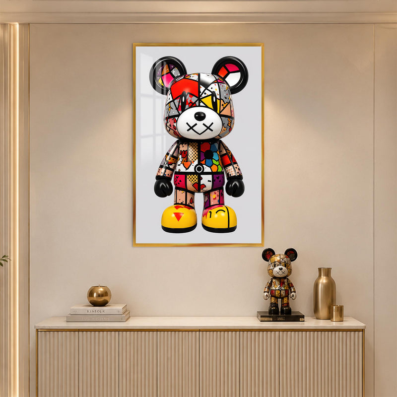 Pop Art Toy Bear with gold frame