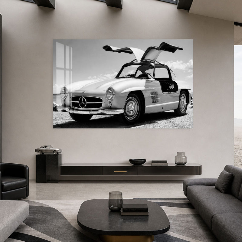 Artronauts Glass Print Classic Gullwing Mercedes Glass Wall Art