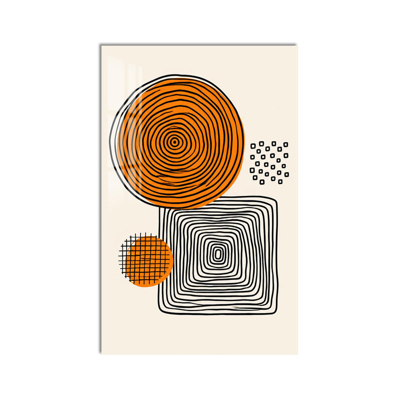 Orange Geometric Ripples product shot on white background