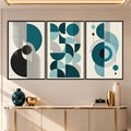 Teal Geometric with black frame