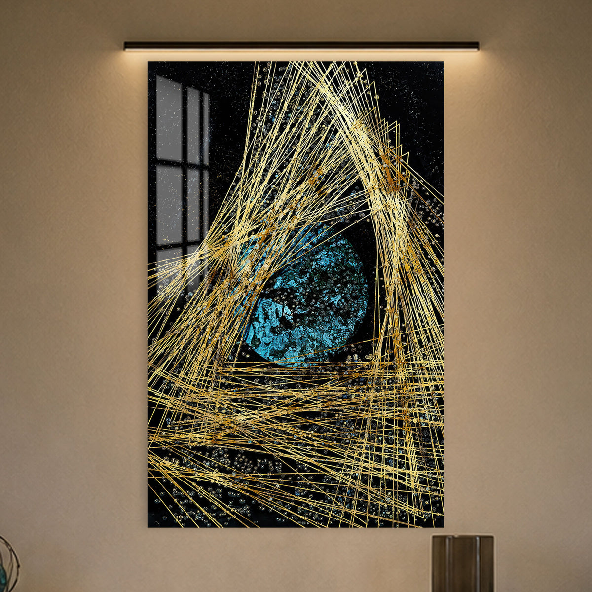 Turquoise Cosmic Core in a modern room