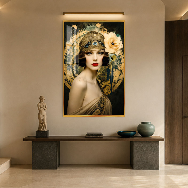 Gilded Floral Muse with gold frame