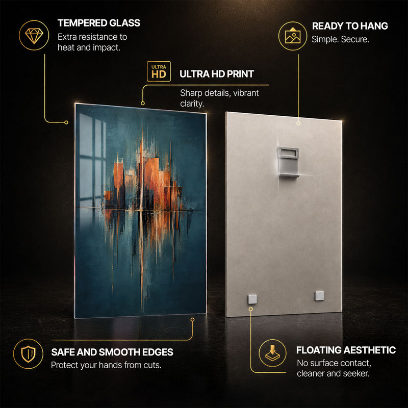 Abstract Harmony — tempered glass, ultra HD print, ready to hang