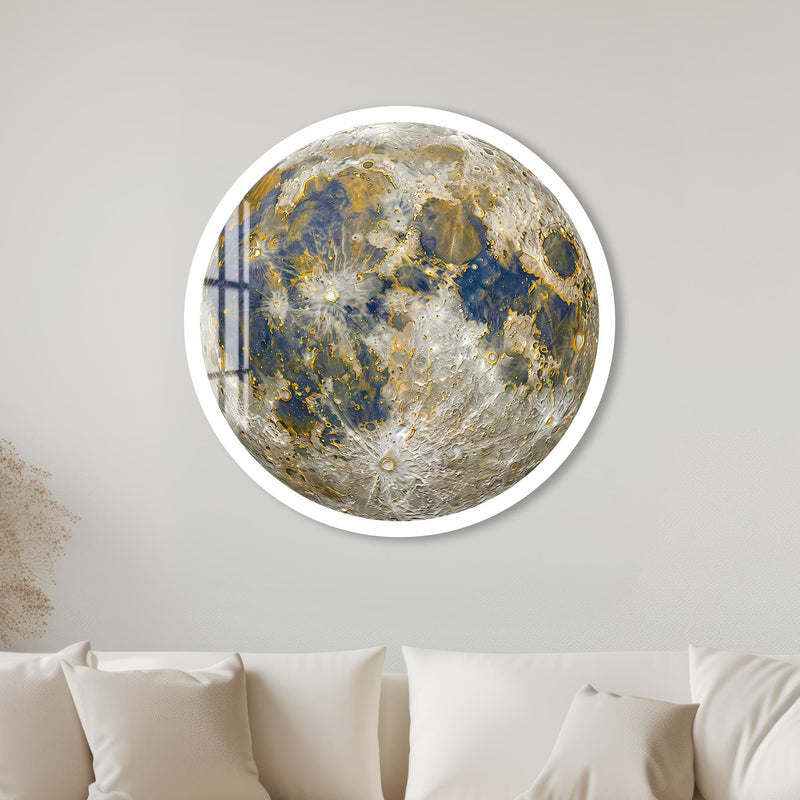 Gilded Moon with white frame