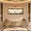 Sapphire Cathedral Mosaic with gold frame