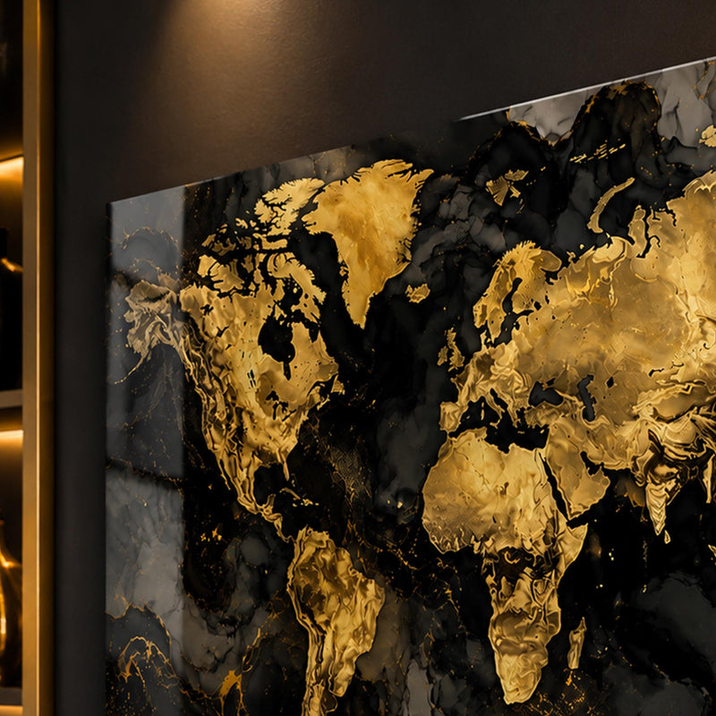 Golden Marble World Map lifestyle view