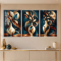 Golden Botanical Vase with silver frame
