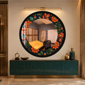 Midnight Orange Blooms with black frame