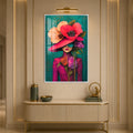 Floral Femme with white frame