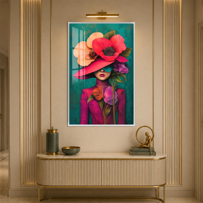 Floral Femme with white frame
