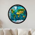 Gilded Earth Map with black frame