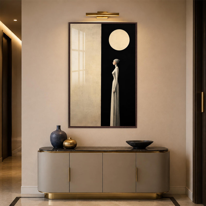Woman Under The Moon with walnut frame
