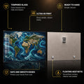 Ocean Currents World Map — tempered glass, ultra HD print, ready to hang