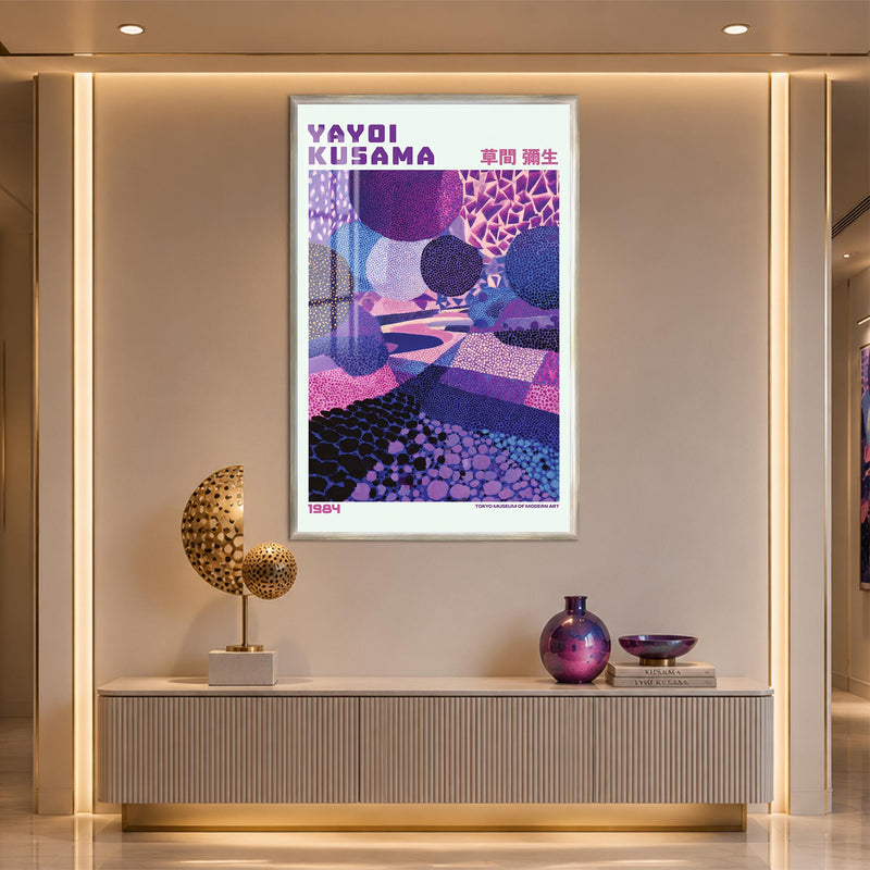 Kusama Dreamscape with silver frame
