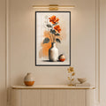 Orange Flowers and Vases with black frame
