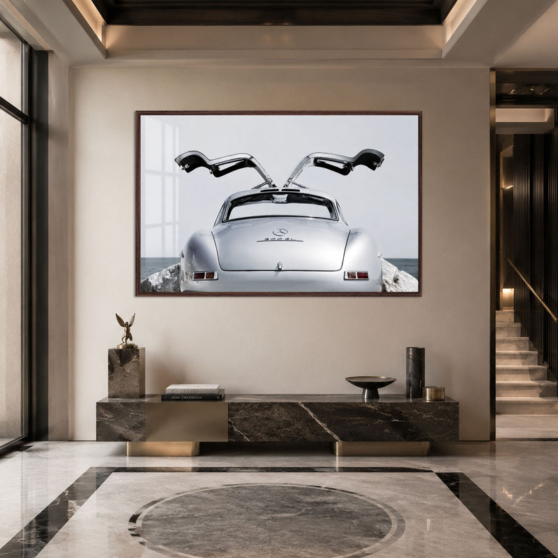 Silver Gullwing Classic with walnut frame
