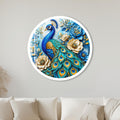 Regal Peacock Garden with white frame