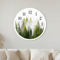 Misty Pine Forest with white frame
